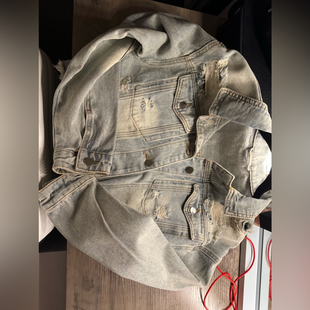SHEIN denim crop jacket